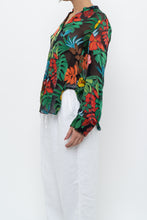 Load image into Gallery viewer, ALICE + OLIVIA x Black Floral Silk-blend Blouse (XS-M)