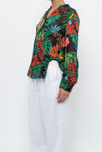 Load image into Gallery viewer, ALICE + OLIVIA x Black Floral Silk-blend Blouse (XS-M)