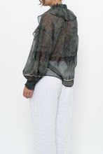 Load image into Gallery viewer, ALICE + OLIVIA x Green Patterned Blouse (XS-M)