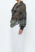 Load image into Gallery viewer, ALICE + OLIVIA x Green Patterned Blouse (XS-M)