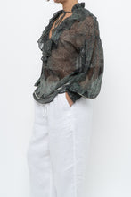 Load image into Gallery viewer, ALICE + OLIVIA x Green Patterned Blouse (XS-M)