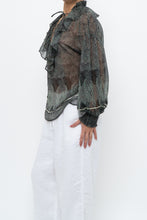 Load image into Gallery viewer, ALICE + OLIVIA x Green Patterned Blouse (XS-M)