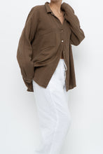 Load image into Gallery viewer, EILEEN FISHER x Light Brown Organic Cotton Buttonup (XS-XL)