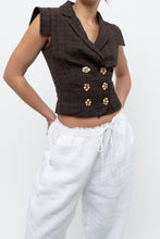 Load image into Gallery viewer, Vintage x Made in Italy x SALVATORE FERRAGAMO Brown Cotton Cropped Vest (XS, S)