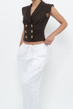 Load image into Gallery viewer, Vintage x Made in Italy x SALVATORE FERRAGAMO Brown Cotton Cropped Vest (XS, S)