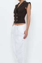 Load image into Gallery viewer, Vintage x Made in Italy x SALVATORE FERRAGAMO Brown Cotton Cropped Vest (XS, S)