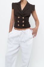 Load image into Gallery viewer, Vintage x Made in Italy x SALVATORE FERRAGAMO Brown Cotton Cropped Vest (XS, S)