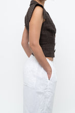 Load image into Gallery viewer, Vintage x Made in Italy x SALVATORE FERRAGAMO Brown Cotton Cropped Vest (XS, S)