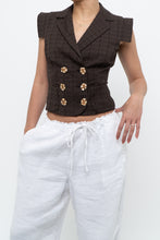 Load image into Gallery viewer, Vintage x Made in Italy x SALVATORE FERRAGAMO Brown Cotton Cropped Vest (XS, S)