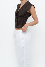 Load image into Gallery viewer, Vintage x Made in Italy x SALVATORE FERRAGAMO Brown Cotton Cropped Vest (XS, S)