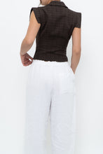 Load image into Gallery viewer, Vintage x Made in Italy x SALVATORE FERRAGAMO Brown Cotton Cropped Vest (XS, S)