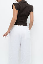 Load image into Gallery viewer, Vintage x Made in Italy x SALVATORE FERRAGAMO Brown Cotton Cropped Vest (XS, S)