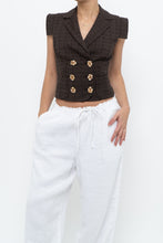 Load image into Gallery viewer, Vintage x Made in Italy x SALVATORE FERRAGAMO Brown Cotton Cropped Vest (XS, S)