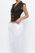 Load image into Gallery viewer, Vintage x Made in Italy x SALVATORE FERRAGAMO Brown Cotton Cropped Vest (XS, S)