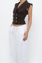 Load image into Gallery viewer, Vintage x Made in Italy x SALVATORE FERRAGAMO Brown Cotton Cropped Vest (XS, S)