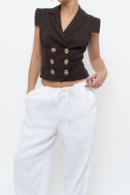 Load image into Gallery viewer, Vintage x Made in Italy x SALVATORE FERRAGAMO Brown Cotton Cropped Vest (XS, S)