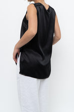 Load image into Gallery viewer, VINCE x Black Flowy Silk Sleeveless Blouse (S, M)
