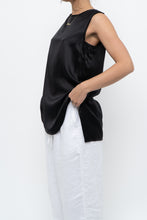 Load image into Gallery viewer, VINCE x Black Flowy Silk Sleeveless Blouse (S, M)