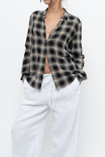 Load image into Gallery viewer, THE KOOPLES x Black Sheer Plaid Blouse (XS, S)