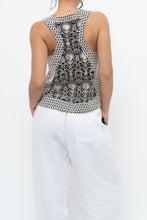 Load image into Gallery viewer, THE KOOPLES x Black Mesh Embroidered Crop Tank (S, M)