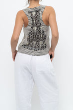 Load image into Gallery viewer, THE KOOPLES x Black Mesh Embroidered Crop Tank (S, M)