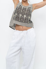 Load image into Gallery viewer, THE KOOPLES x Black Mesh Embroidered Crop Tank (S, M)