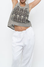 Load image into Gallery viewer, THE KOOPLES x Black Mesh Embroidered Crop Tank (S, M)