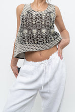 Load image into Gallery viewer, THE KOOPLES x Black Mesh Embroidered Crop Tank (S, M)