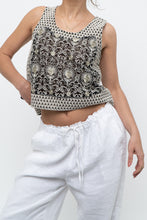 Load image into Gallery viewer, THE KOOPLES x Black Mesh Embroidered Crop Tank (S, M)
