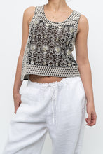 Load image into Gallery viewer, THE KOOPLES x Black Mesh Embroidered Crop Tank (S, M)
