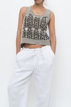 Load image into Gallery viewer, THE KOOPLES x Black Mesh Embroidered Crop Tank (S, M)