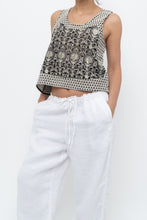 Load image into Gallery viewer, THE KOOPLES x Black Mesh Embroidered Crop Tank (S, M)
