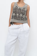 Load image into Gallery viewer, THE KOOPLES x Black Mesh Embroidered Crop Tank (S, M)