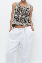 Load image into Gallery viewer, THE KOOPLES x Black Mesh Embroidered Crop Tank (S, M)
