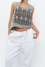 Load image into Gallery viewer, THE KOOPLES x Black Mesh Embroidered Crop Tank (S, M)