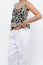 Load image into Gallery viewer, THE KOOPLES x Black Mesh Embroidered Crop Tank (S, M)