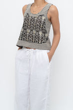 Load image into Gallery viewer, THE KOOPLES x Black Mesh Embroidered Crop Tank (S, M)