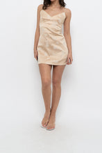 Load image into Gallery viewer, Vintage x Made in USA x Gold Floral Cotton-Blend Mini Dress (XS)