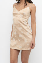 Load image into Gallery viewer, Vintage x Made in USA x Gold Floral Cotton-Blend Mini Dress (XS)