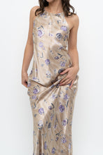 Load image into Gallery viewer, Vintage x LA SENZA Beige, Purple Satin Maxi Dress (XS, S)