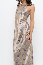 Load image into Gallery viewer, Vintage x LA SENZA Beige, Purple Satin Maxi Dress (XS, S)