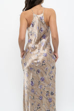 Load image into Gallery viewer, Vintage x LA SENZA Beige, Purple Satin Maxi Dress (XS, S)