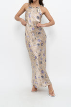 Load image into Gallery viewer, Vintage x LA SENZA Beige, Purple Satin Maxi Dress (XS, S)