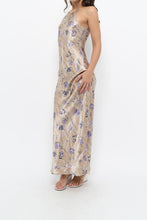 Load image into Gallery viewer, Vintage x LA SENZA Beige, Purple Satin Maxi Dress (XS, S)