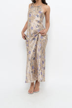 Load image into Gallery viewer, Vintage x LA SENZA Beige, Purple Satin Maxi Dress (XS, S)
