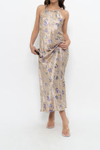 Load image into Gallery viewer, Vintage x LA SENZA Beige, Purple Satin Maxi Dress (XS, S)
