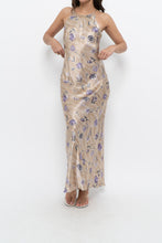 Load image into Gallery viewer, Vintage x LA SENZA Beige, Purple Satin Maxi Dress (XS, S)