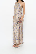 Load image into Gallery viewer, Vintage x LA SENZA Beige, Purple Satin Maxi Dress (XS, S)