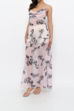 Load image into Gallery viewer, Vintage x LA SENZA Baby Pink Floral Semi-sheer Halter Maxi Dress (S)