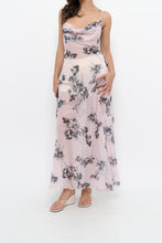 Load image into Gallery viewer, Vintage x LA SENZA Baby Pink Floral Semi-sheer Halter Maxi Dress (S)